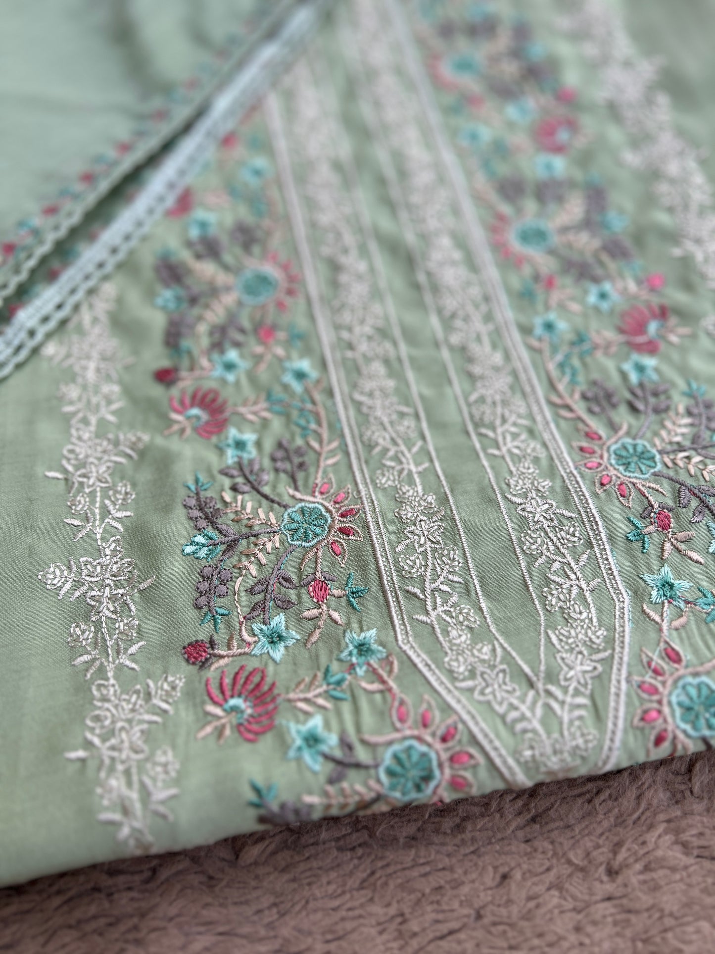 Timeless Mal Chanderi Suit with Delicate Embroidery & Chiffon Dupatta