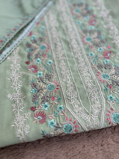 Timeless Mal Chanderi Suit with Delicate Embroidery & Chiffon Dupatta