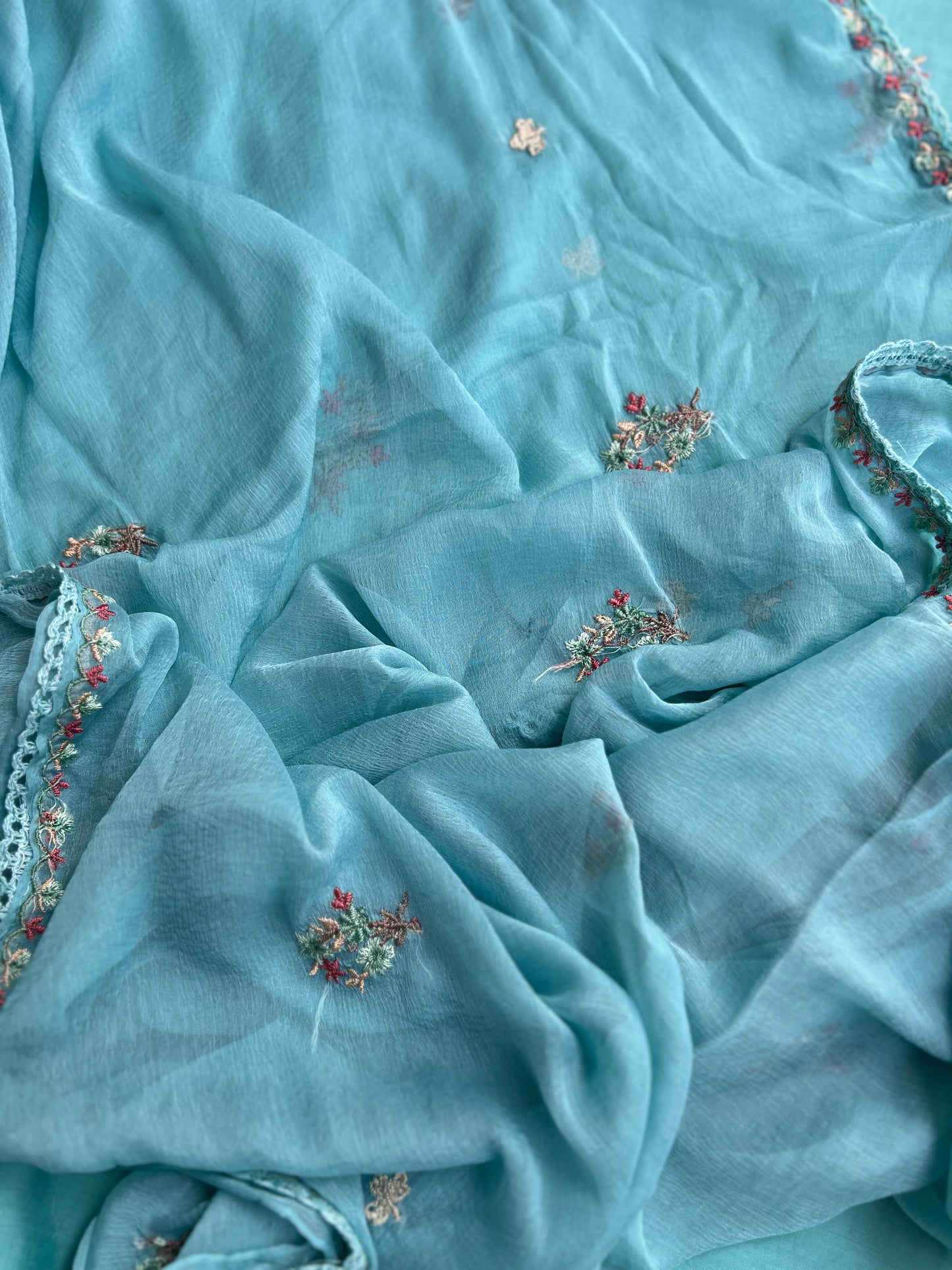 Timeless Mal Chanderi Suit with Delicate Embroidery & Chiffon Dupatta