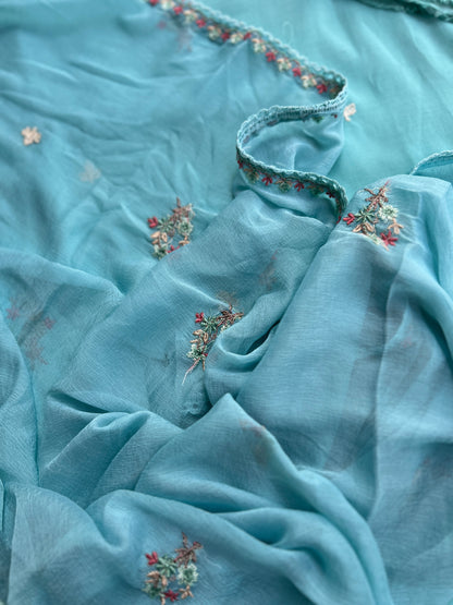 Timeless Mal Chanderi Suit with Delicate Embroidery & Chiffon Dupatta