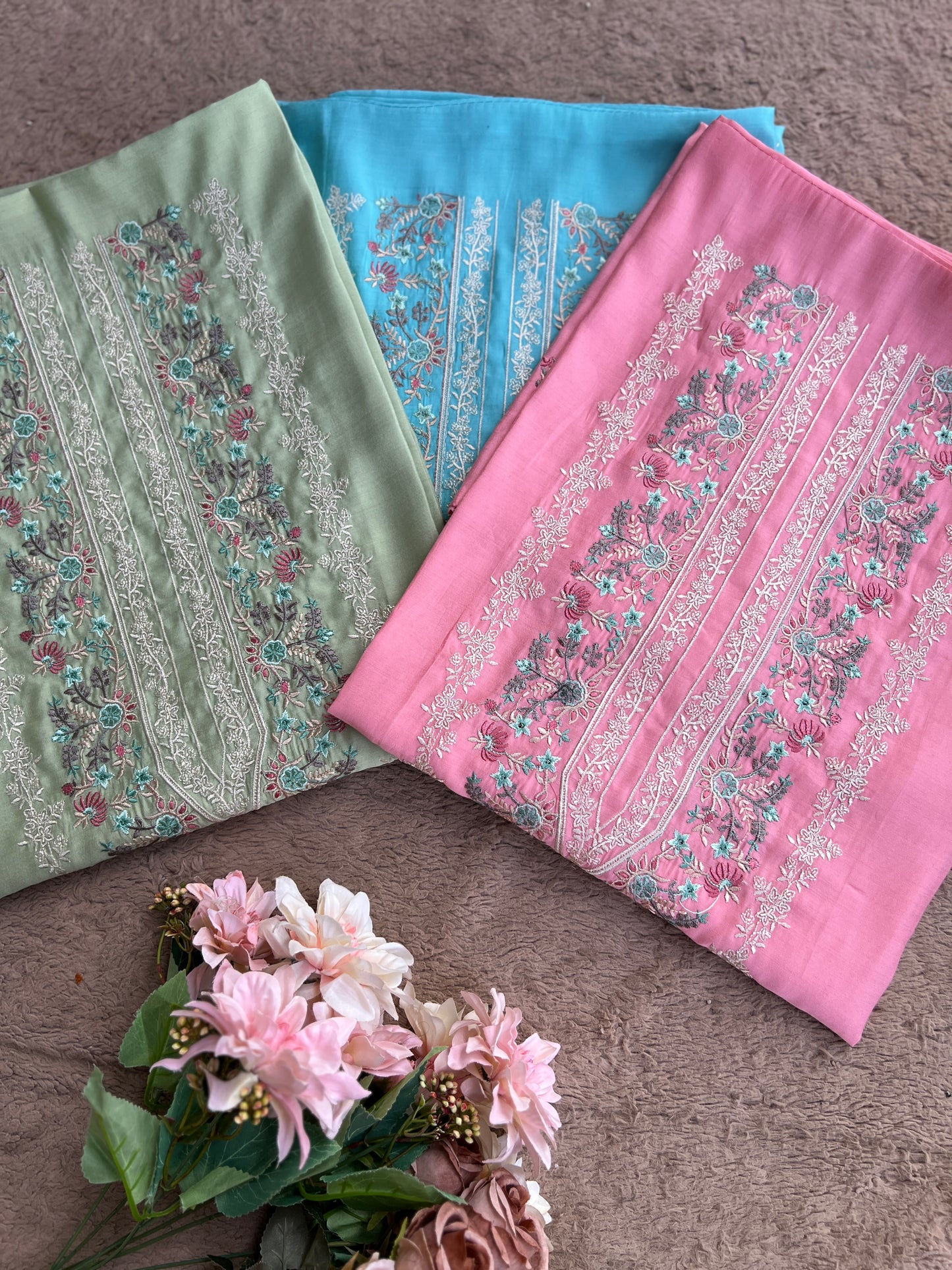 Timeless Mal Chanderi Suit with Delicate Embroidery & Chiffon Dupatta
