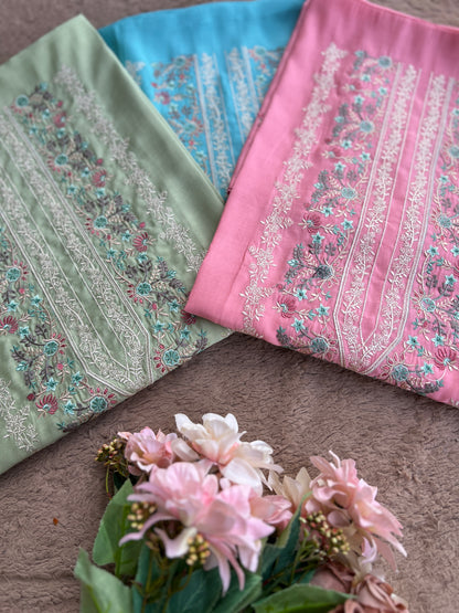 Timeless Mal Chanderi Suit with Delicate Embroidery & Chiffon Dupatta