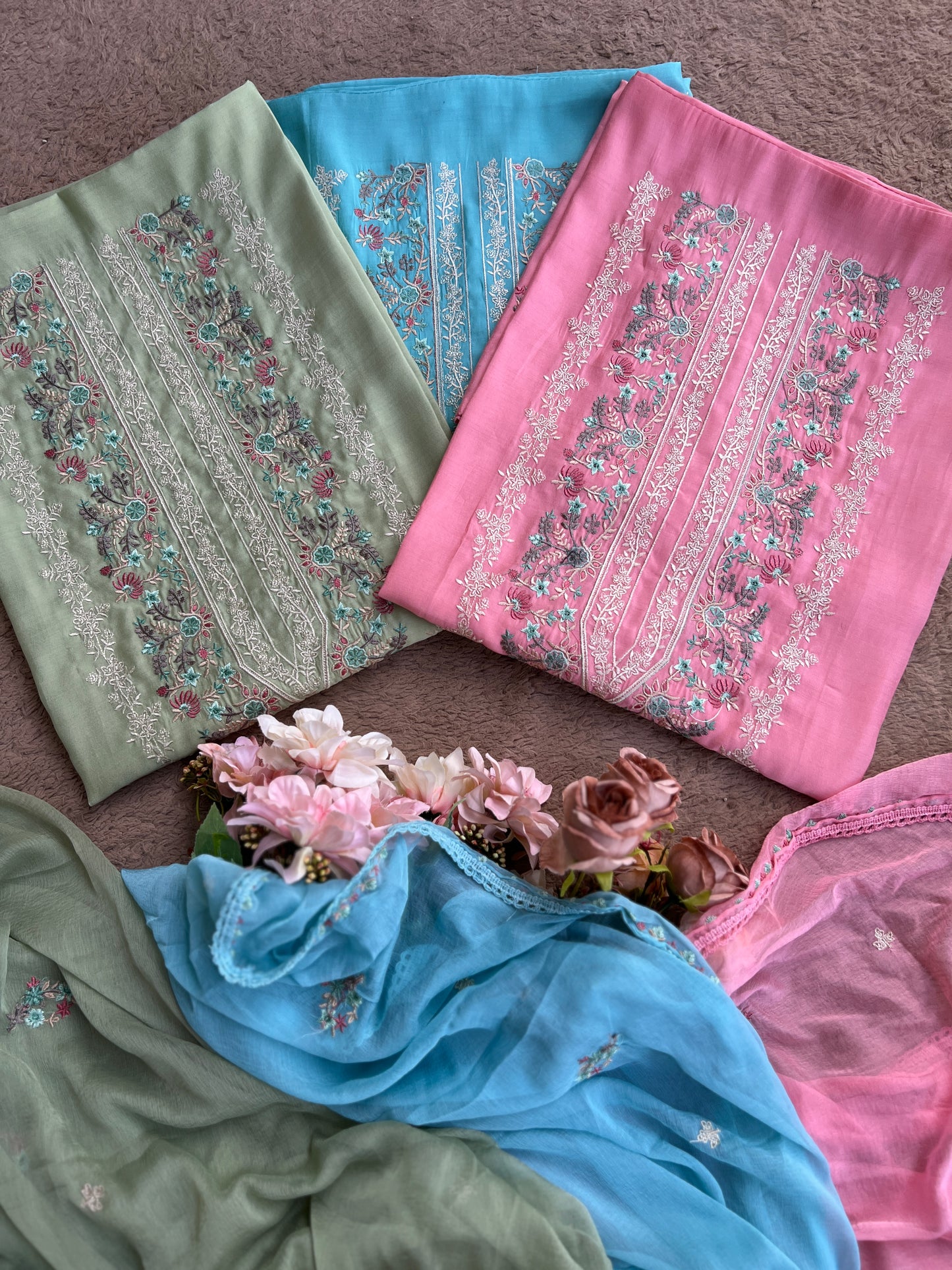 Timeless Mal Chanderi Suit with Delicate Embroidery & Chiffon Dupatta