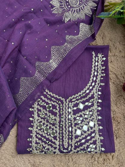 Mirror Embroidered Mal Chanderi with Mukesh Elegance
