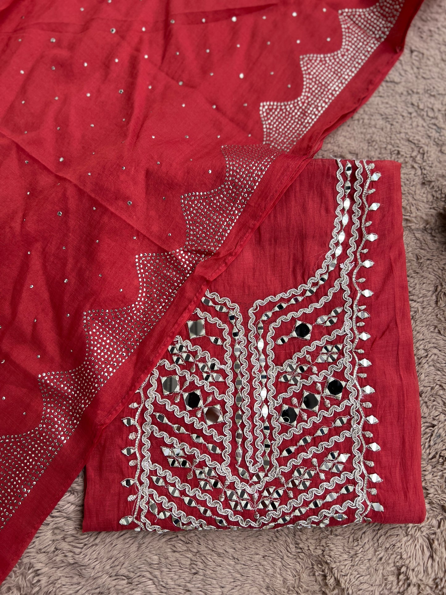 Mirror Embroidered Mal Chanderi with Mukesh Elegance