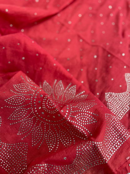 Mirror Embroidered Mal Chanderi with Mukesh Elegance