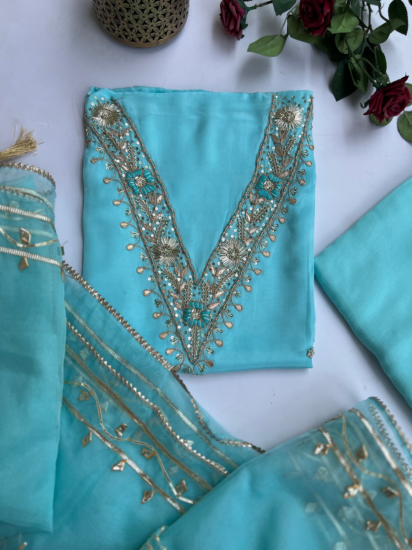 Celestial Blue V-Handwork