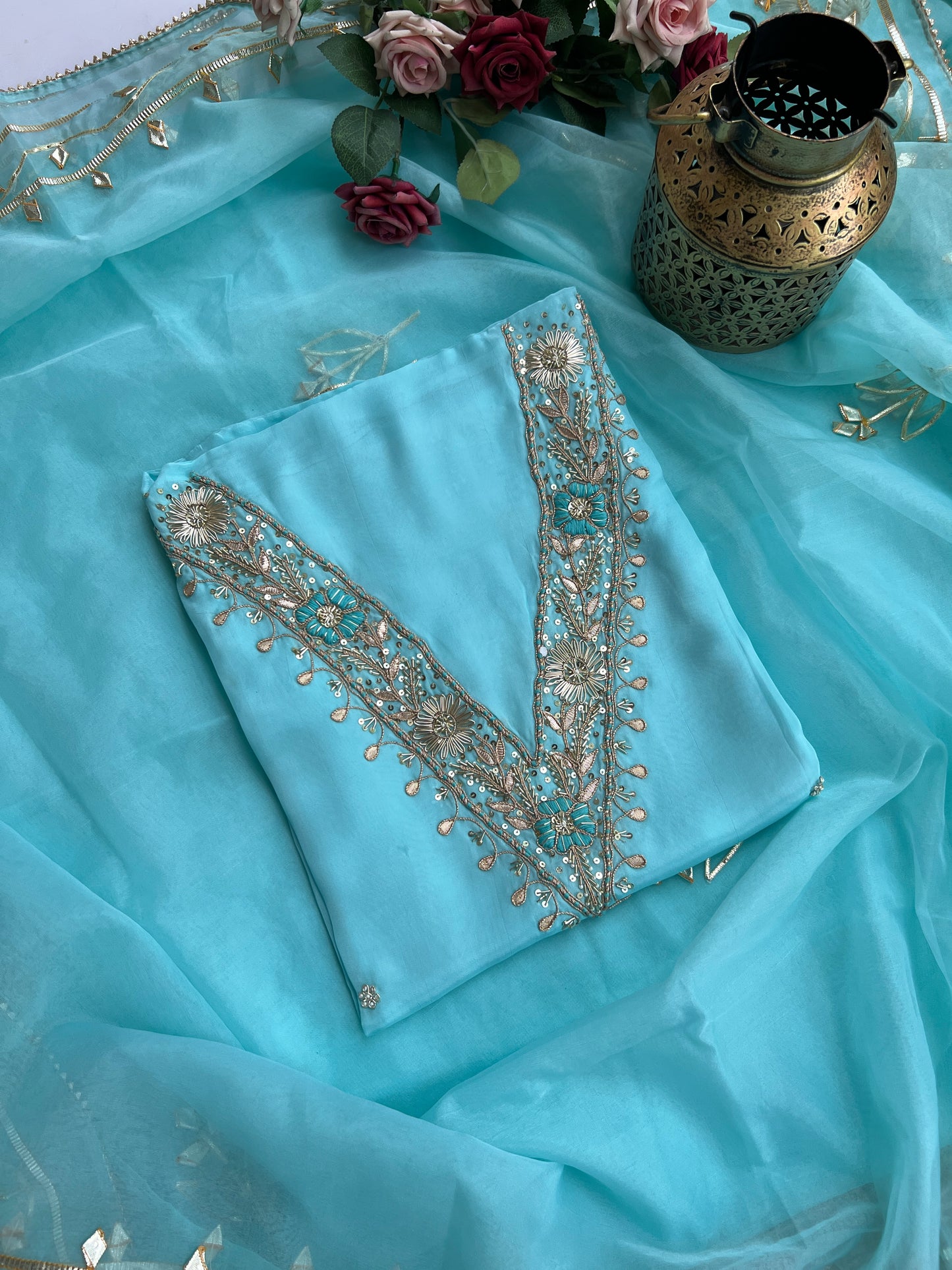 Celestial Blue V-Handwork