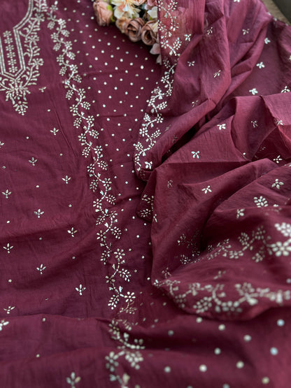 Graceful Mal Chanderi with Timeless Mukesh Embroidery