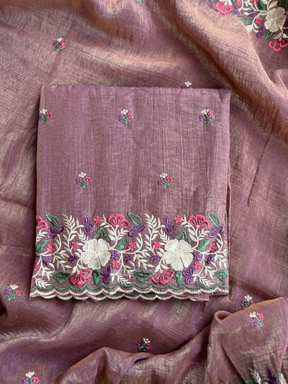 🌸 Luxe Crushed Shimmer Silk with Embroidered Dupatta 🌸