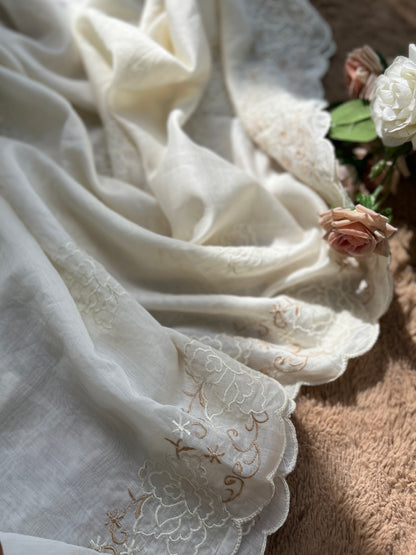 Exquisite Mal Cotton Elegance Floral Embroidered Suit
