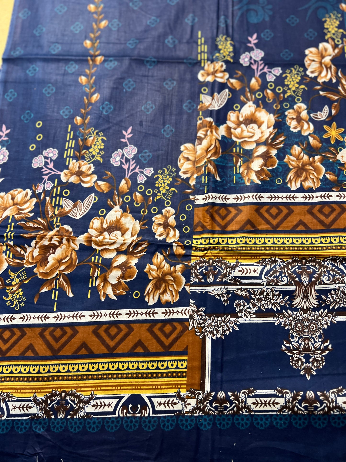 Midnight Navy Floral Printed Cotton Suit Set