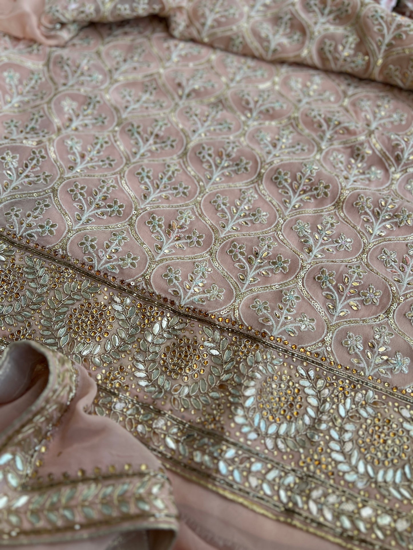 Soft Pink Chiffon Suit Set with Embellished Dupatta
