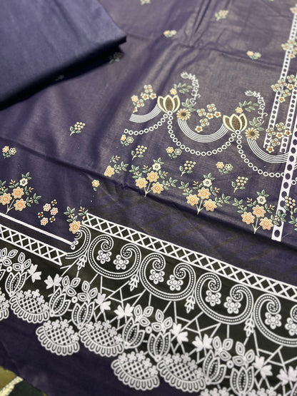 Plum Purple Printed Cotton Suit – Timeless Everyday Style