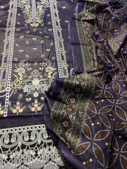 Plum Purple Printed Cotton Suit – Timeless Everyday Style