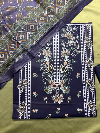 Plum Purple Printed Cotton Suit – Timeless Everyday Style