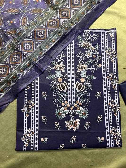 Plum Purple Printed Cotton Suit – Timeless Everyday Style