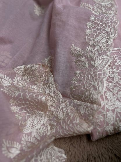 Pastel  Mal Chanderi Embroidered Suit Collection