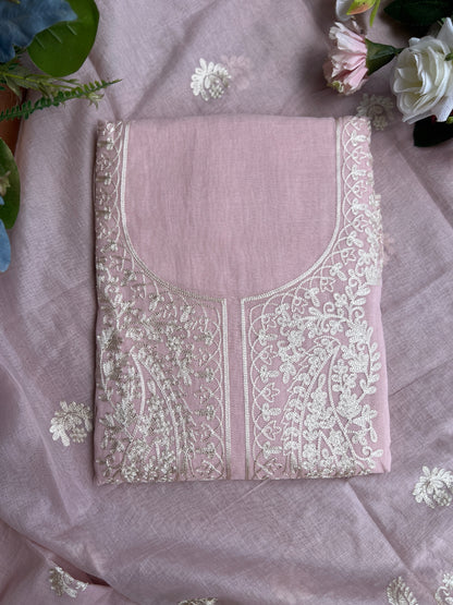 Pastel  Mal Chanderi Embroidered Suit Collection