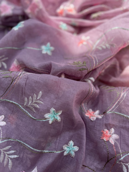 Exquisite Parsi Work  Soft Mal Chanderi Suit