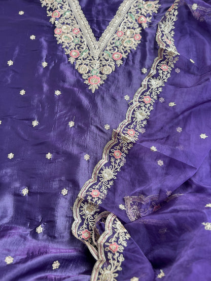 Crushed Butter Silk with Exquisite Embroidery