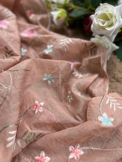 Exquisite Parsi Work  Soft Mal Chanderi Suit