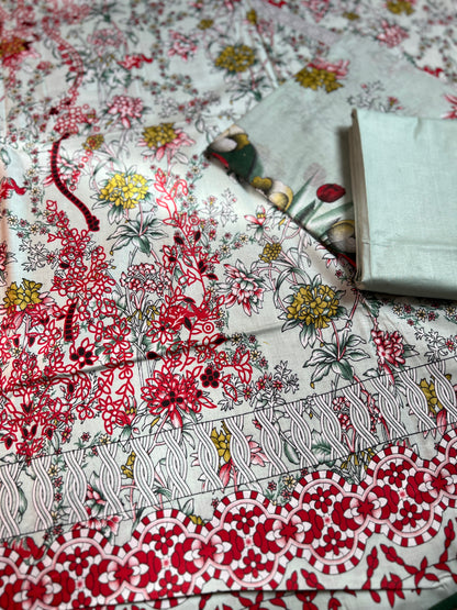 Floral Elegance Cotton Suit Set – Soft Summer Comfort
