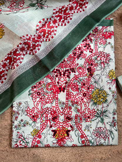 Floral Elegance Cotton Suit Set – Soft Summer Comfort