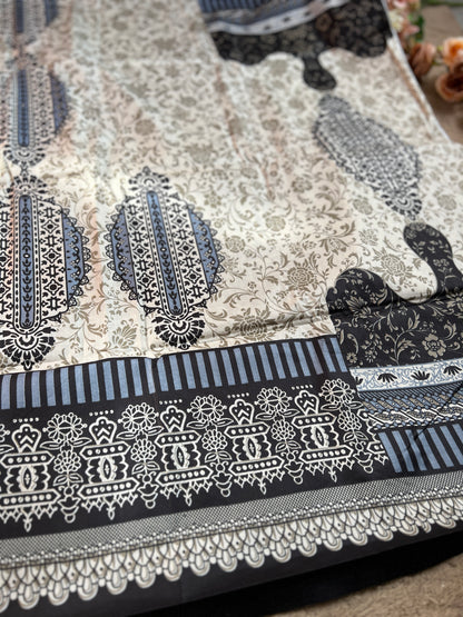 Timeless Monochrome Cotton Suit – Soft, Breathable & Summer Ready