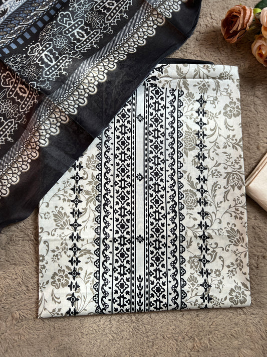 Timeless Monochrome Cotton Suit – Soft, Breathable & Summer Ready