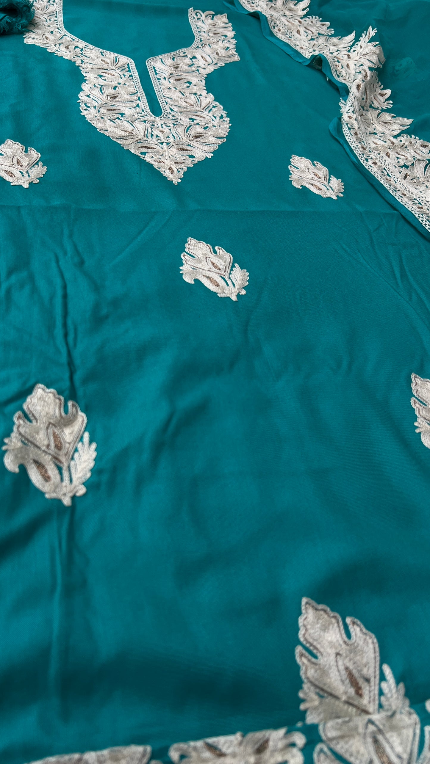 Firozi Kashmiri Aari Embroideredy