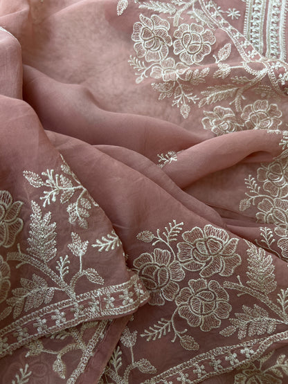 Stunning pastel shades Viscose Organza Salwar Suit