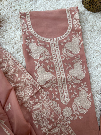 Stunning pastel shades Viscose Organza Salwar Suit