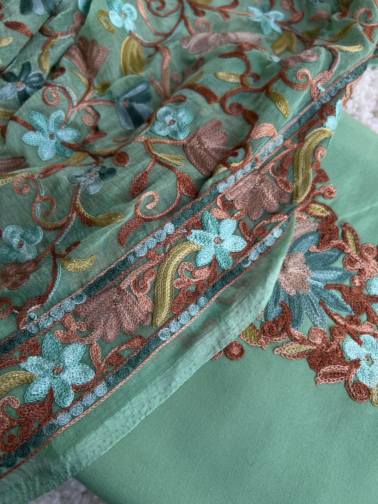 Light Green Kashmiri Aari Work