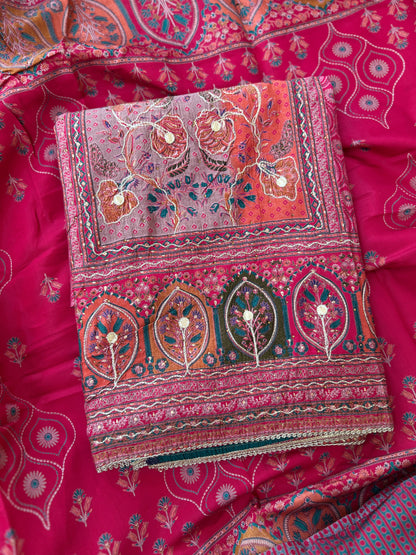 Regal Grace: Sabyasachi-Inspired Gota-Embellished Modal Maslin Suit Set