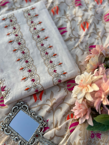Royal Chanderi Silk with Intricate Hand Embroidery