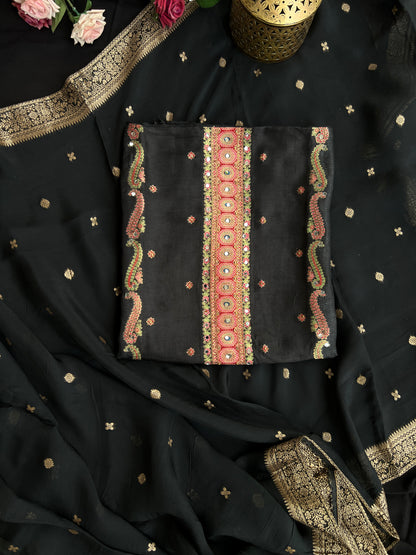 Black Suit With Banarasi Dupatta
