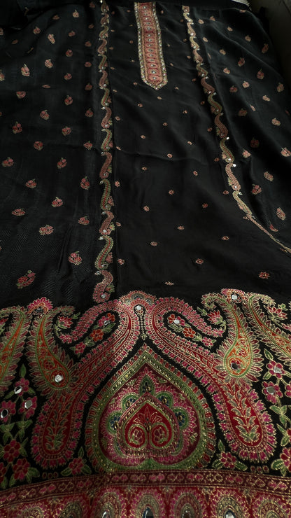 Black Suit With Banarasi Dupatta
