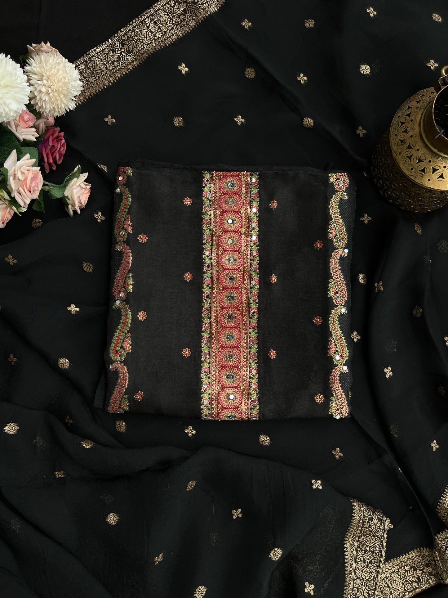 Black Suit With Banarasi Dupatta