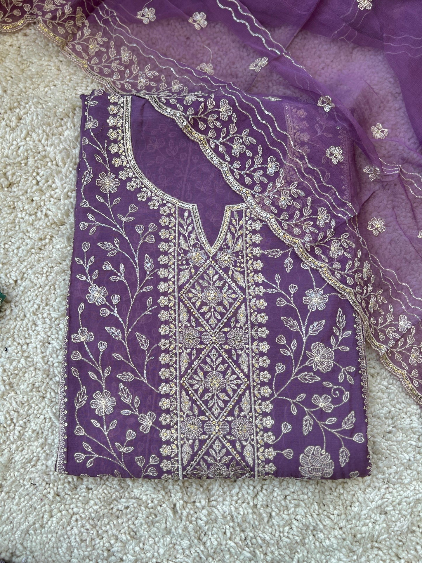 Exquisite Pure Chiffon Chikankari Work Salwar Suit