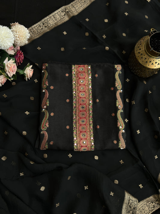Black Suit With Banarasi Dupatta