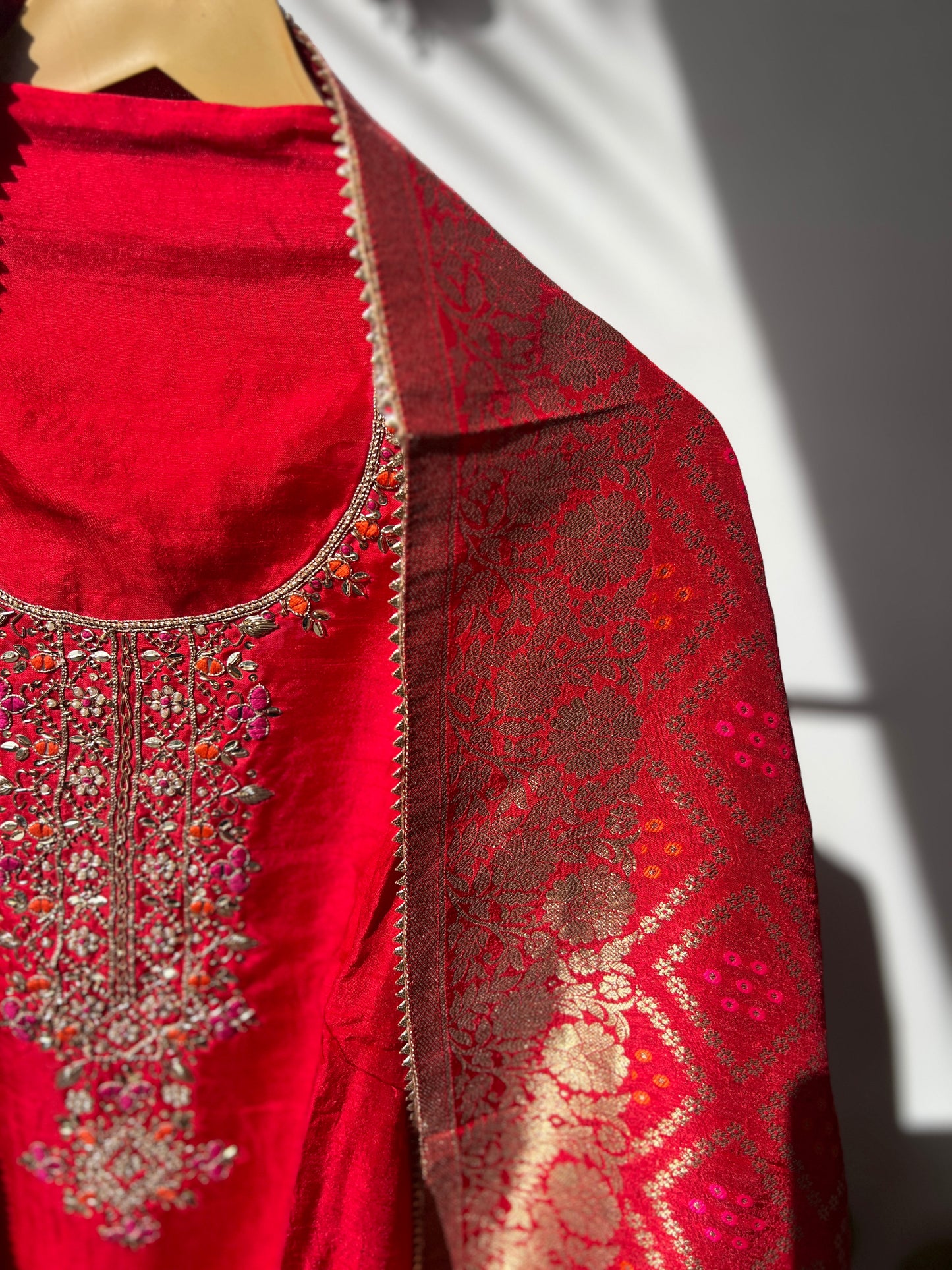 Radiant Red Charm with Bandhej Grace