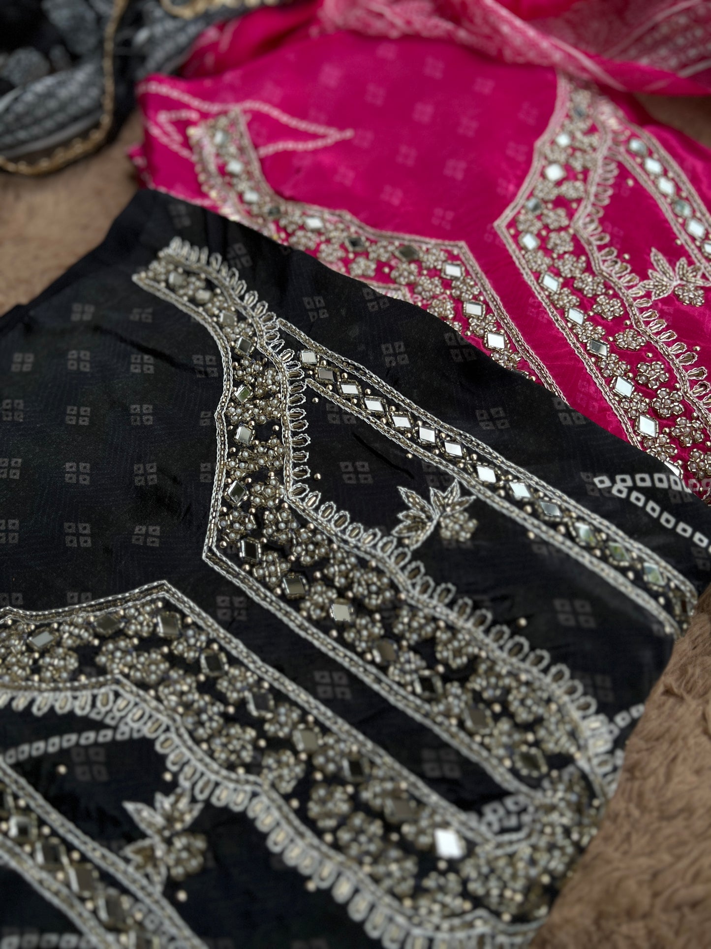Vibrant Crepe Top with Bandhej Print Elegance