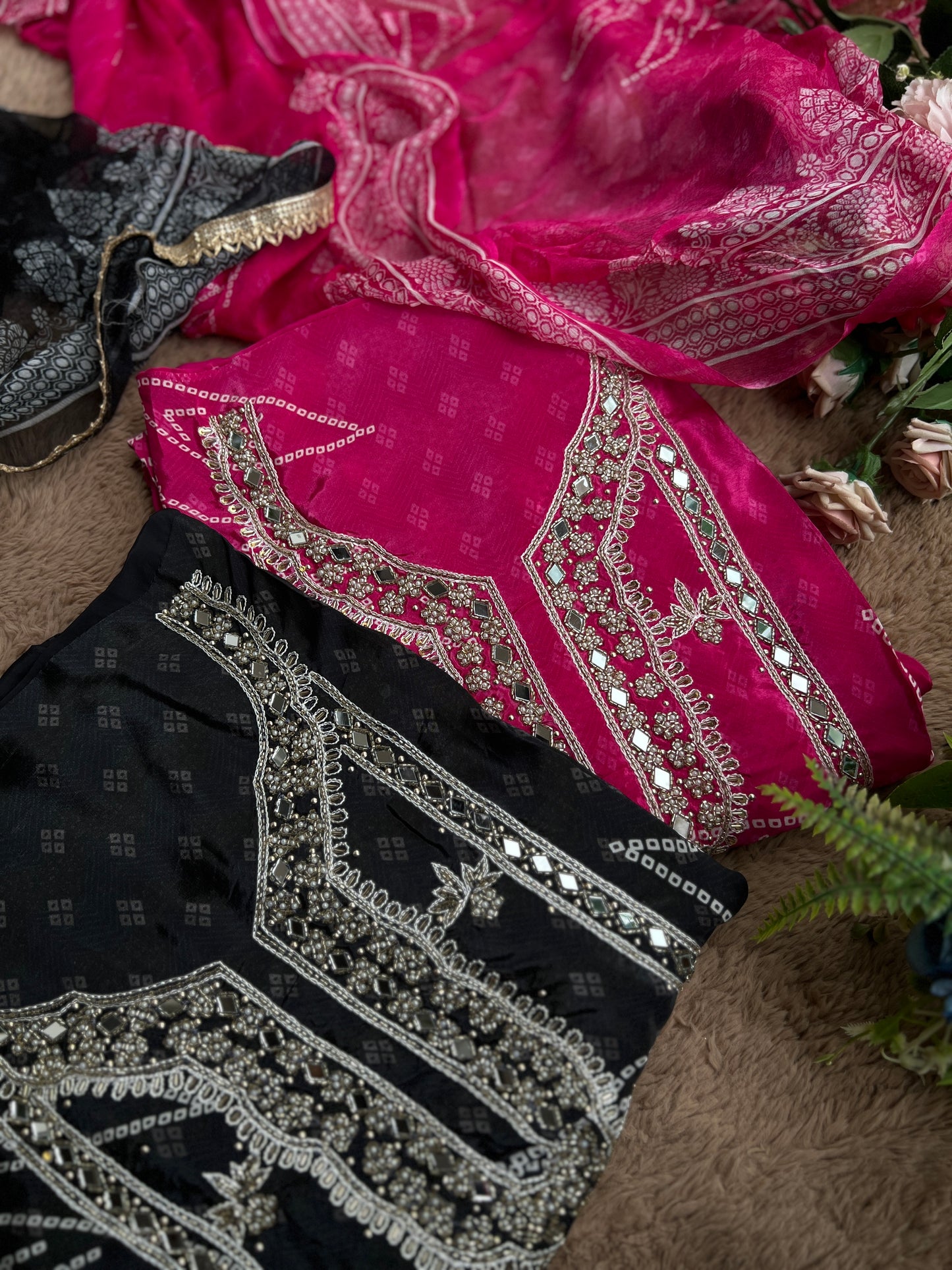 Vibrant Crepe Top with Bandhej Print Elegance