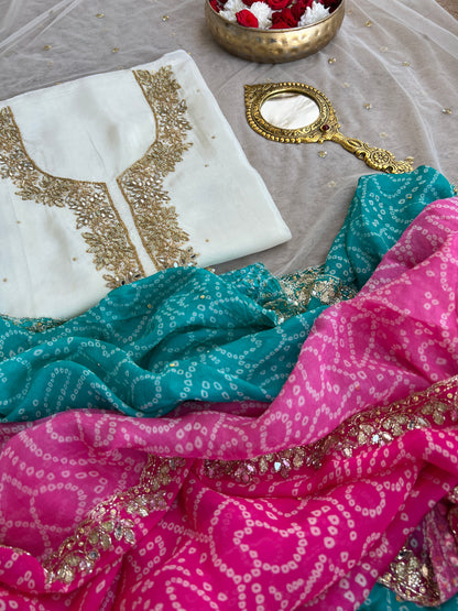 Elegance in Russian Silk with Handcrafted Detailing ✨