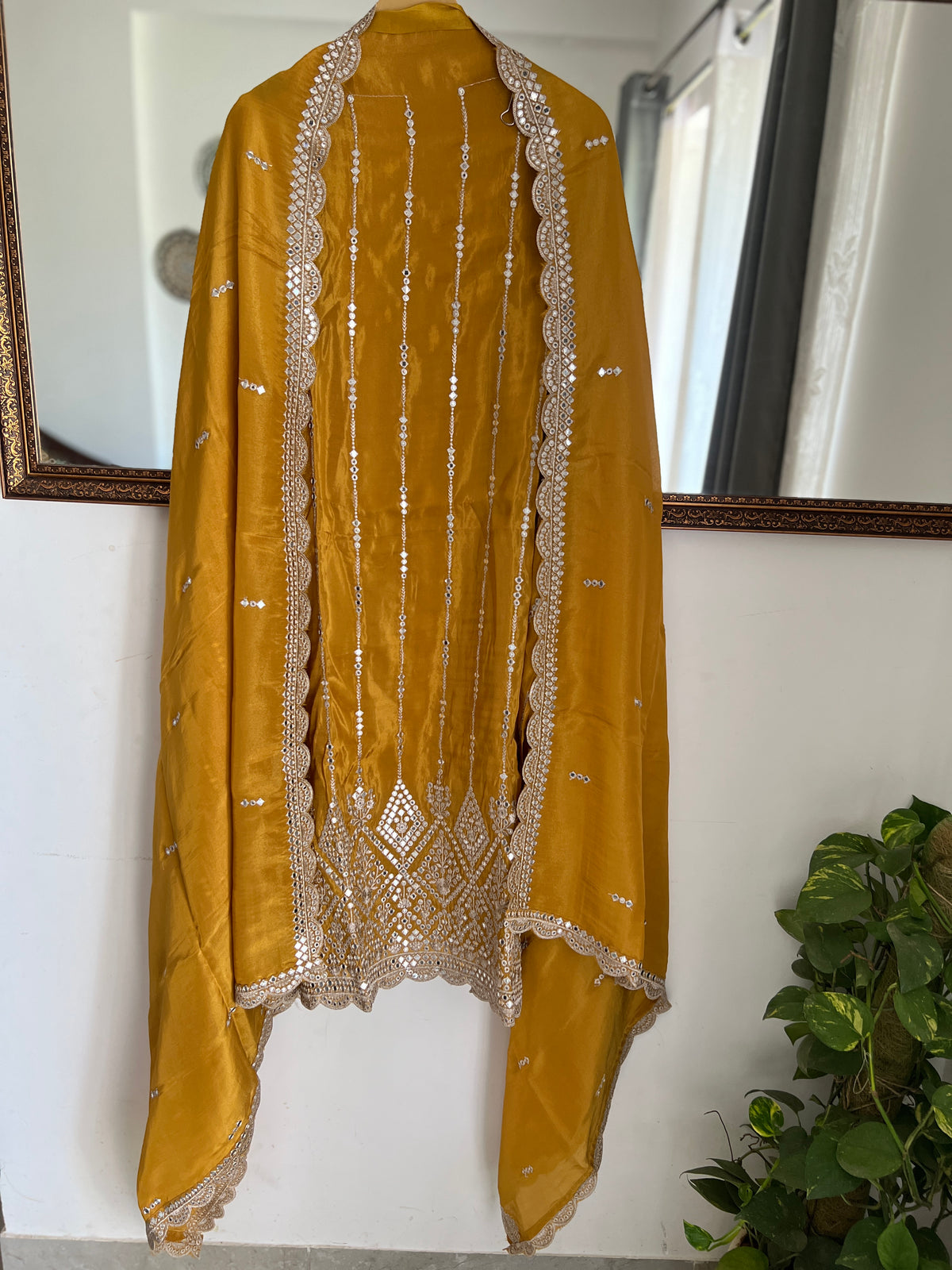 Regal Mirror Embellished Unstitched Suit Set