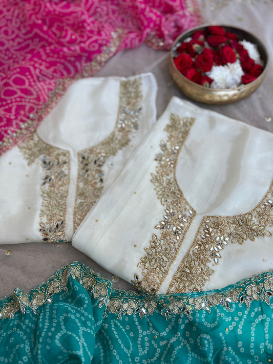 Elegance in Russian Silk with Handcrafted Detailing ✨