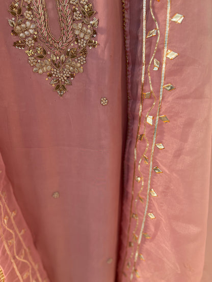 Festive Lavender Outfit with Delicate Gota Patti Embellishments