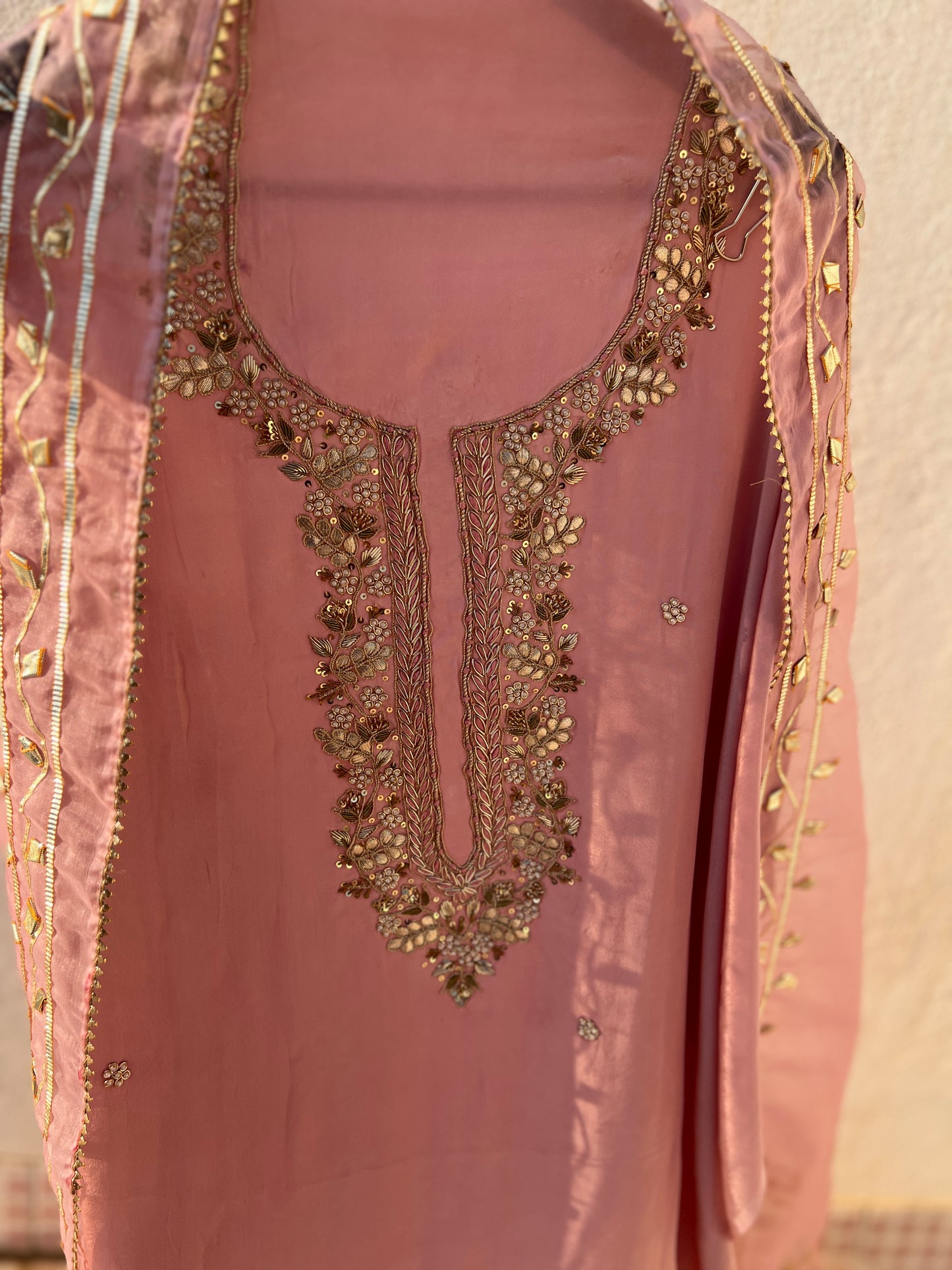 Festive Lavender Outfit with Delicate Gota Patti Embellishments