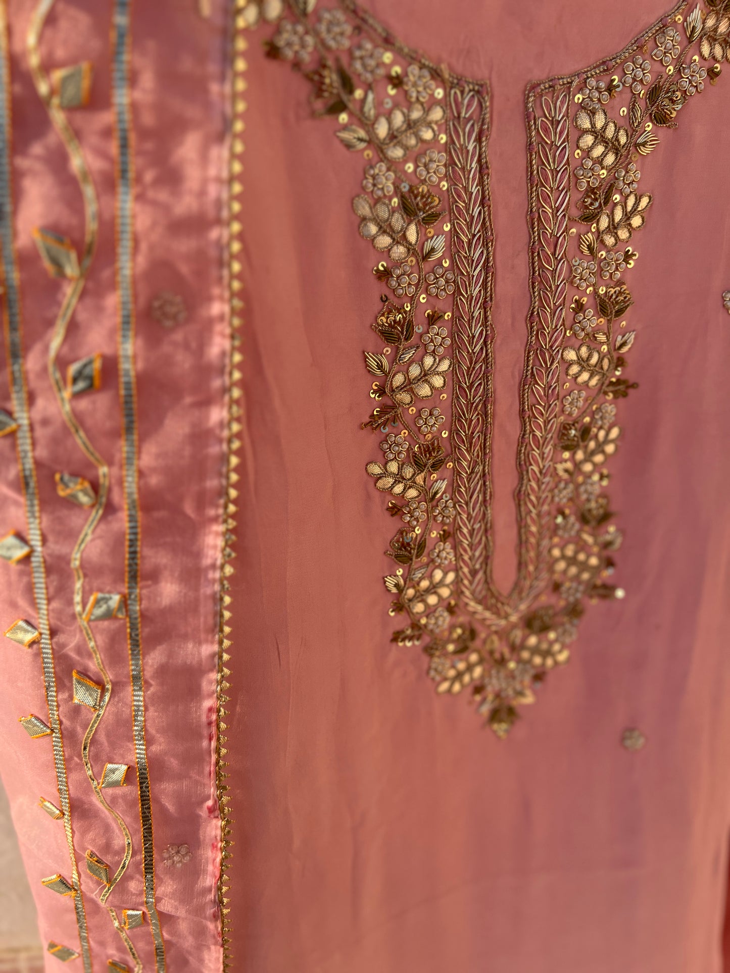 Festive Lavender Outfit with Delicate Gota Patti Embellishments